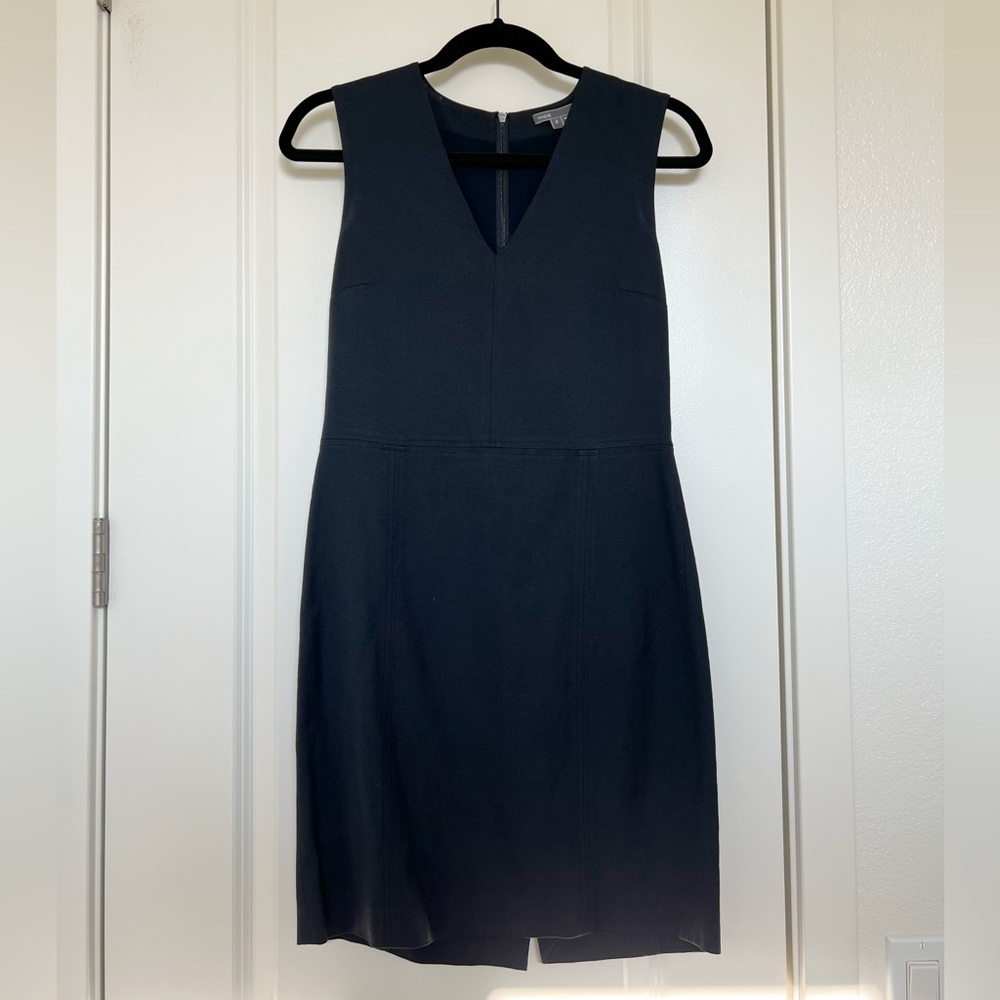 Vince Size 2 Linen Blend V-neck Mini Dress